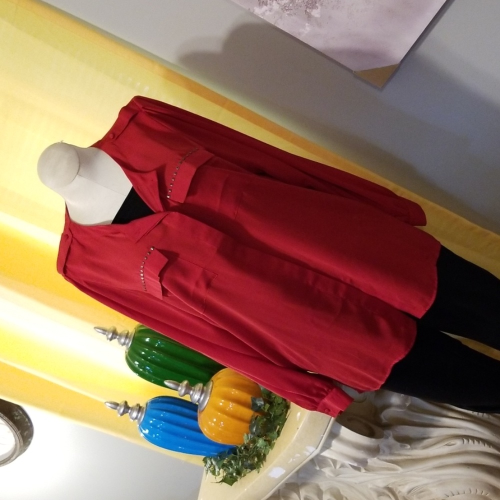 Rose & Olive Red Blouse
